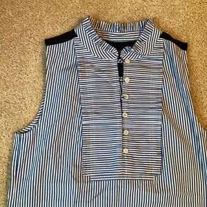 J.crew blue and white striped tank